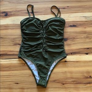 One Piece Olive Swimsuit NWOT